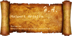 Halpert Ariella névjegykártya